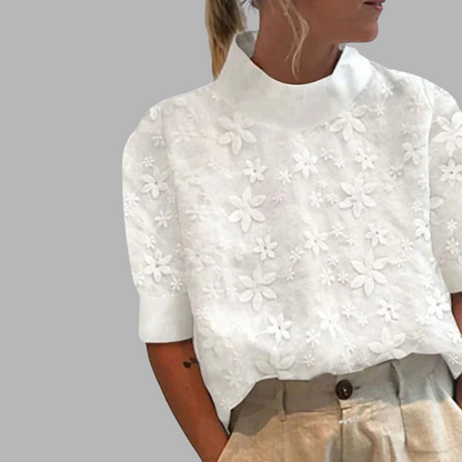 Norvae | Blouse Carla à Col Montant Brodé 1
