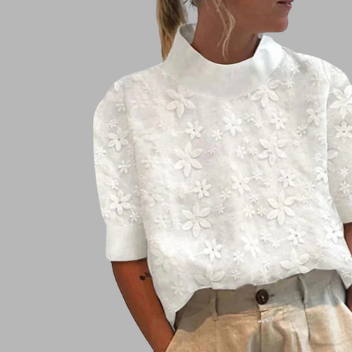 Norvae | Blouse Carla à Col Montant Brodé 1