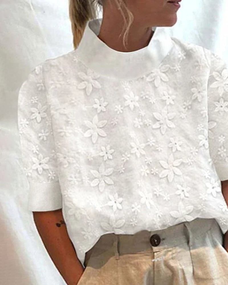 Norvae | Blouse Carla à Col Montant Brodé 2