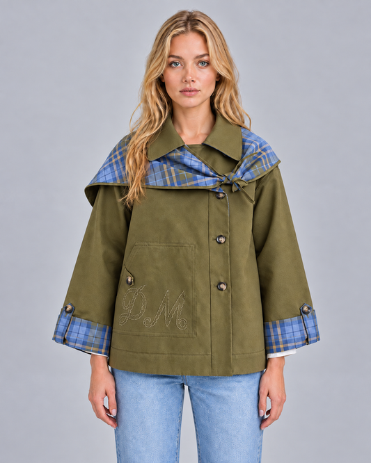Women's 100% Cotton Reversible Scarf Jacket 1