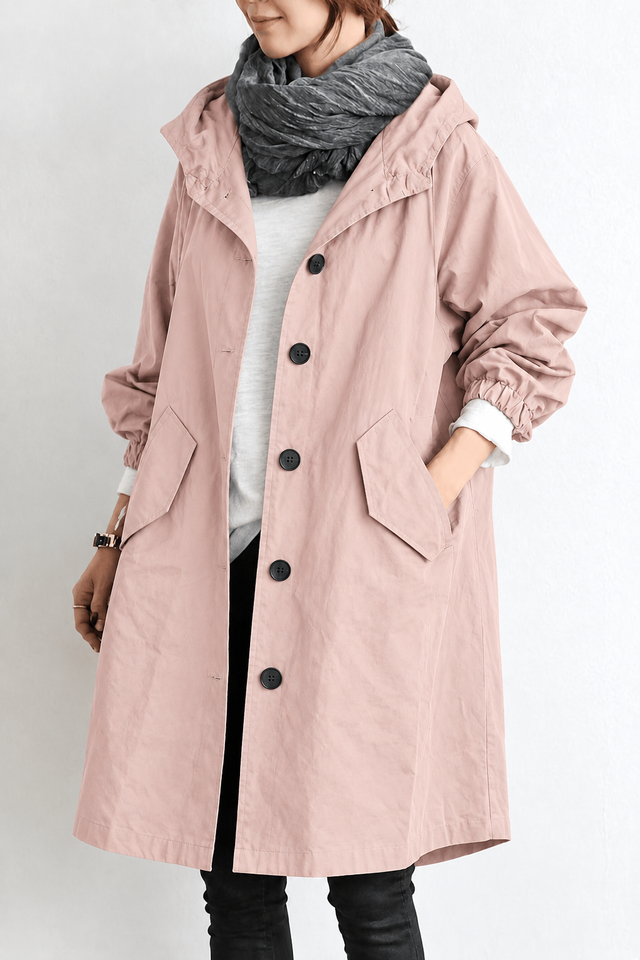Dames Waterdichte Regen Trenchcoat met Capuchon – Tussenjas voor Lente en Herfst 1