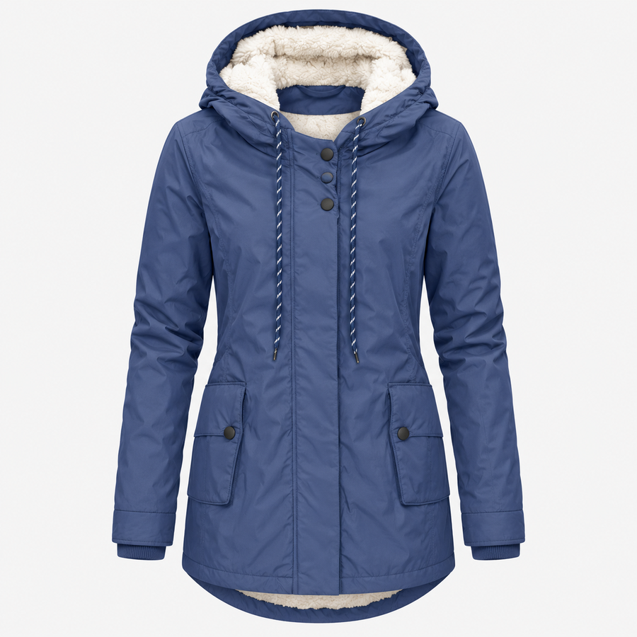 Dames Lange Waterdichte Winterjas – Met Capuchon, Warme Voering, Casual voor Koud Weer