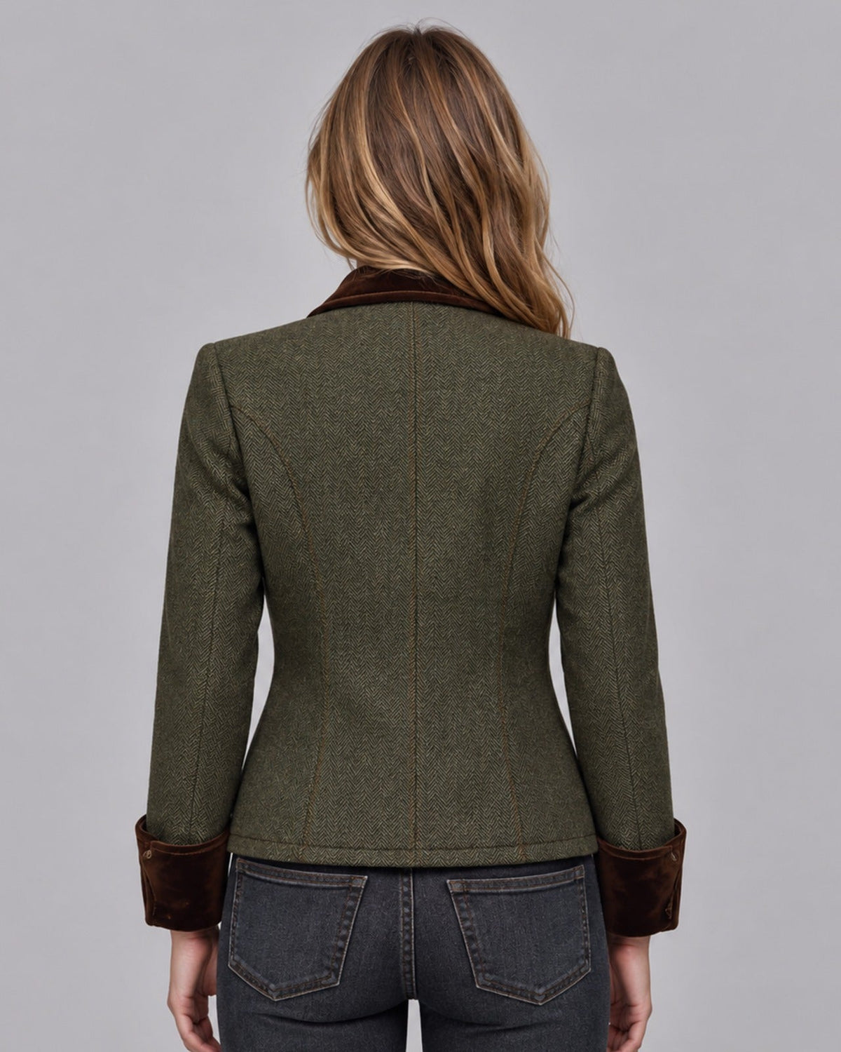 Women's Herringbone Tweed Quilted Jacket 2