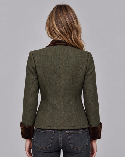 Women's Herringbone Tweed Quilted Jacket 2