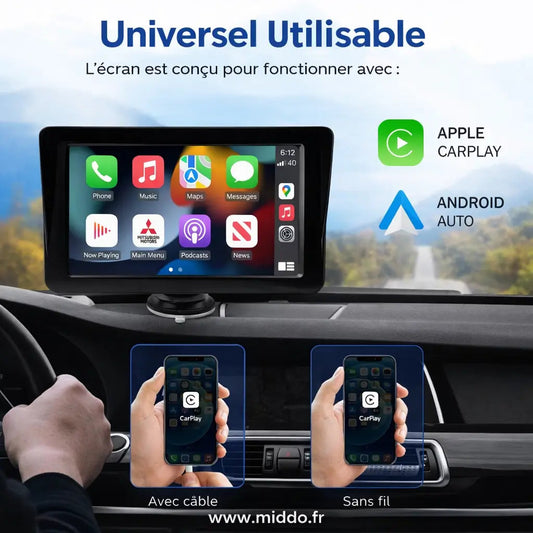 Wireless CarPlay & Android Auto Touchscreen Display