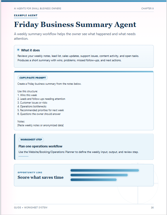 Friday Business Summary Agent Page