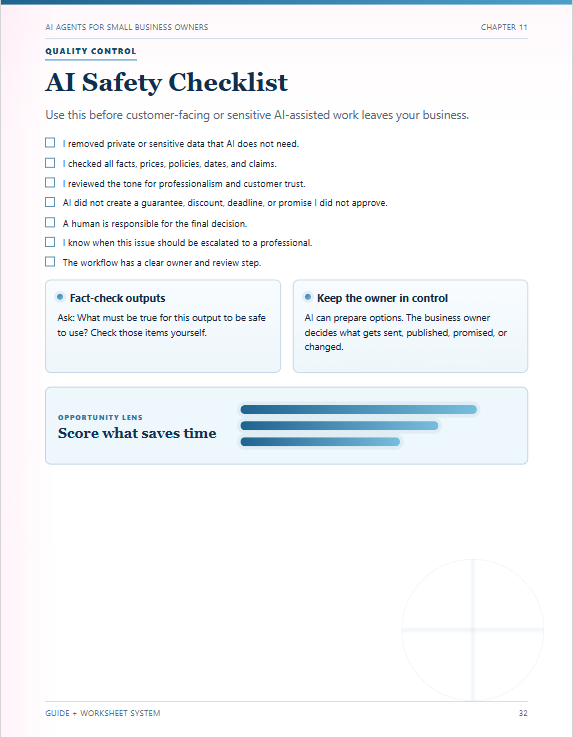 Safety Checklist Page
