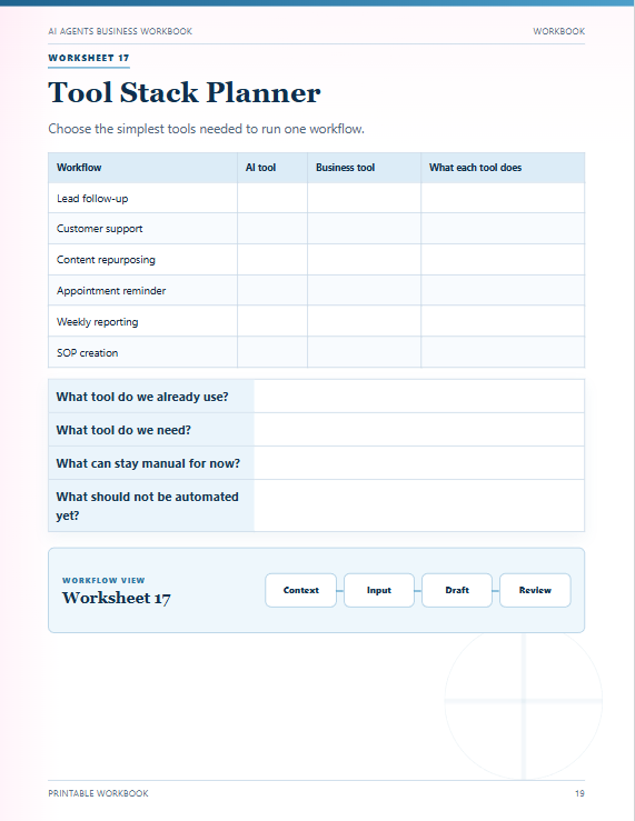 Workbook Tool Stack Planner Page